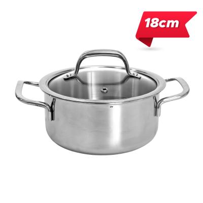 Nồi Uni-Clad inox 3 lớp nắp kính chống dính 18cm KIMS COOK